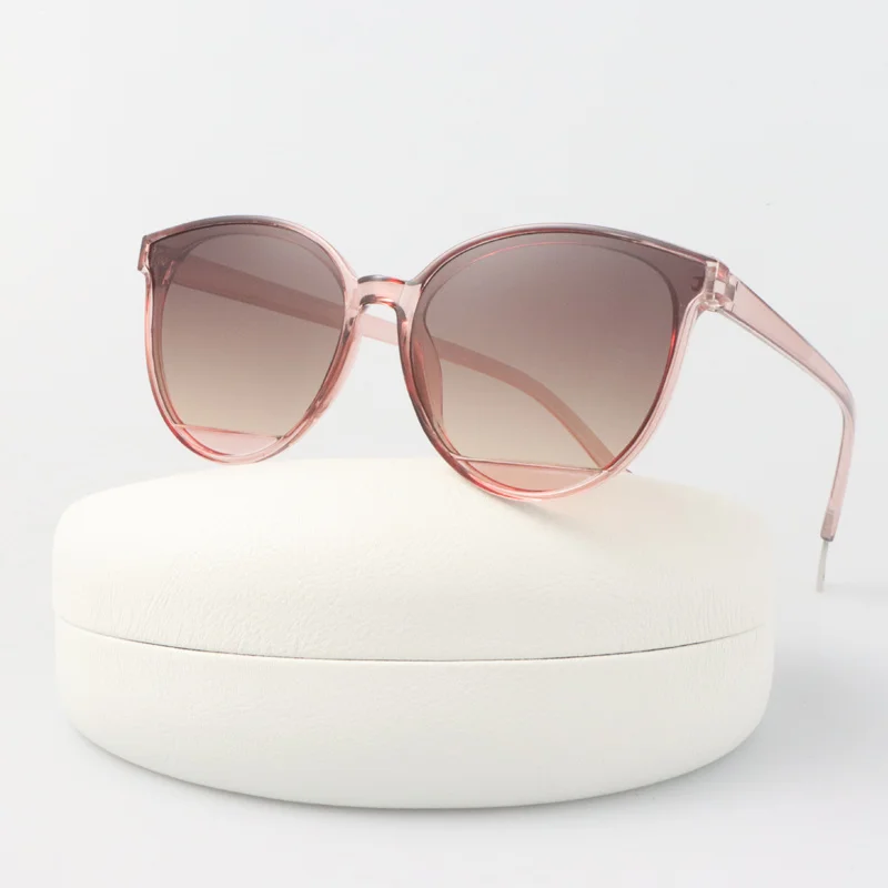 

Cat Eye Vintage Sunglasses Woman Brand Designer Round Sun Glasses Female Fashion Jelly color Gradient Mirror Oculos De Sol