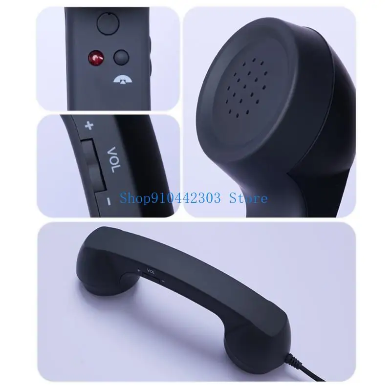 L4MD Cord Telephone Handset With Answer/End Type C Direct Plugs Design Portable Receiver For Clear Calls