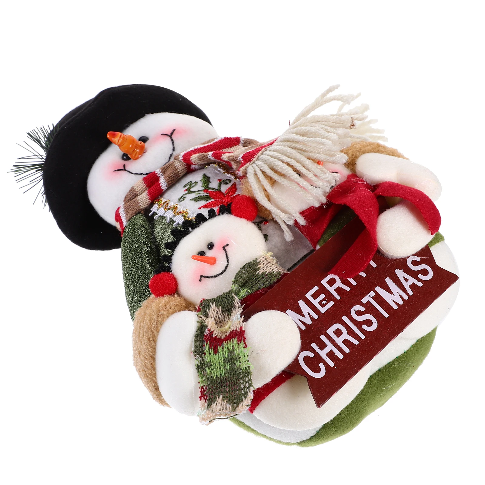 

Adorable Cloth Snowman Ornament 3D Mini Christmas Decoration Festive Tabletop Centerpiece Xmas Party Favor Miniature Craft Home