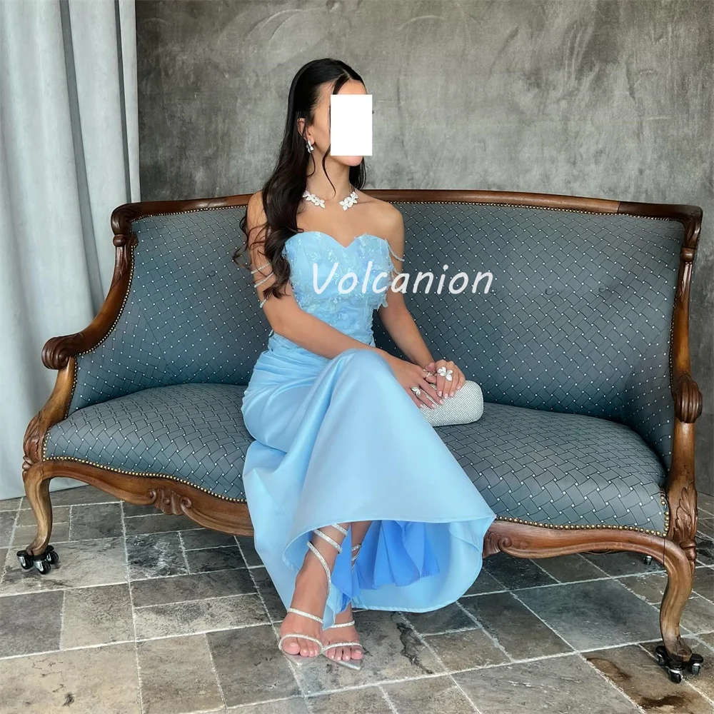 Vestidos hasta el tobillo sin tirantes rectos con cuentas de flores hechas a mano Charmeuse Retro de estilo moderno personalizado vestidos para ocasiones a medida