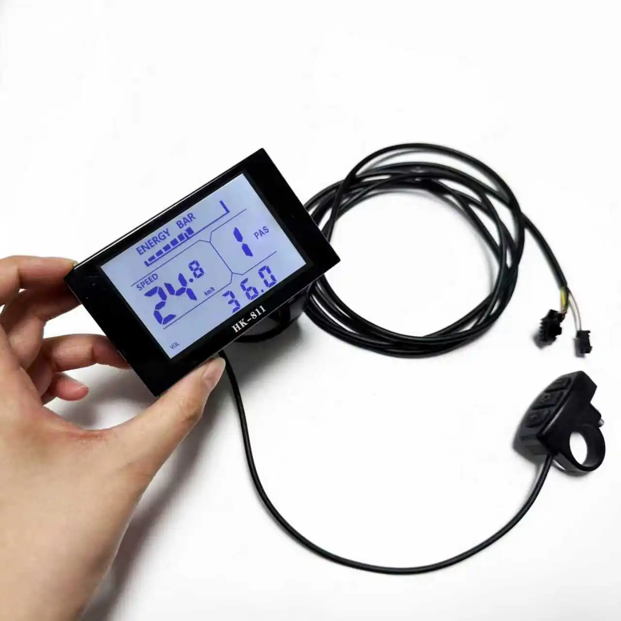 DC 24V 36V 48V 60V E-bike LCD Display Screen P3 LCD 0r HK811 Screen for UART NO.2 Serial Communication Protocol 22.2mm handlebar image 5