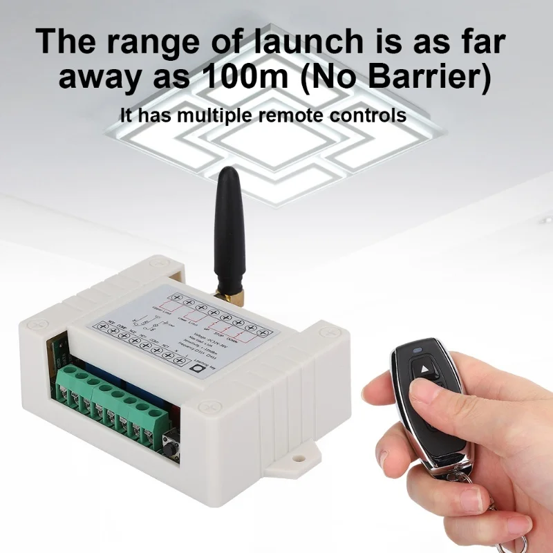 Controle remoto sem fio 2ch motor dianteiro e reverso portão de estrada porta elétrica dois interruptores controlador