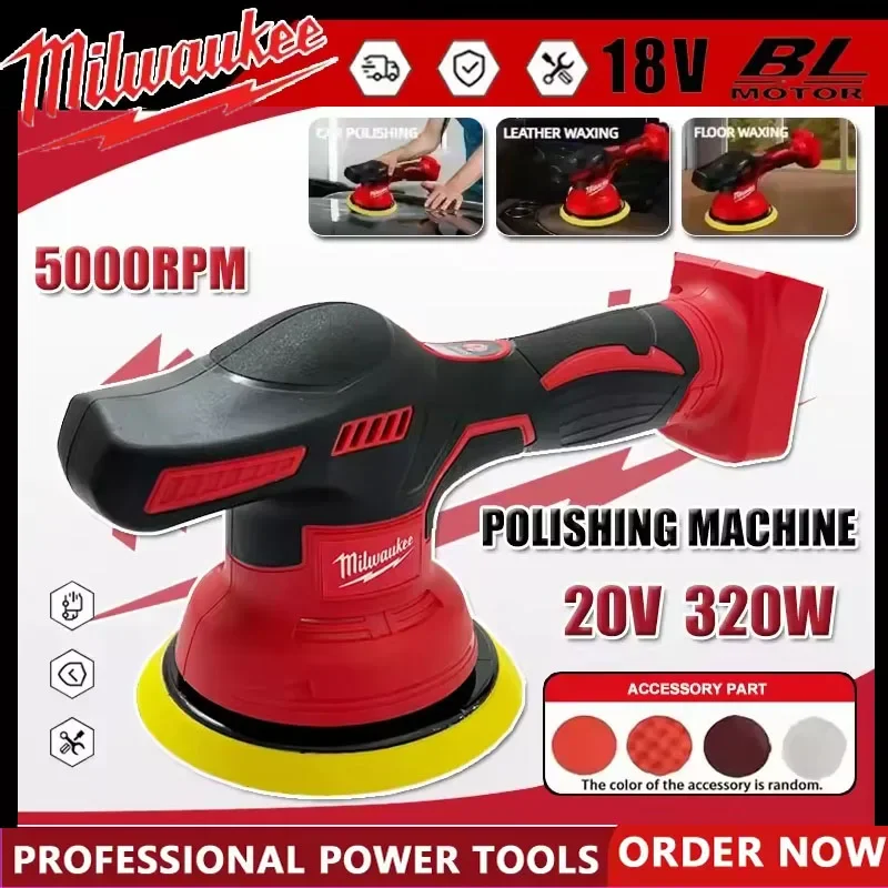 

Milwaukee Cordless Polisher 8 Gears Digital Display Electric Polisher Auto Car Waxing Polishing Machine For Lithium Battery