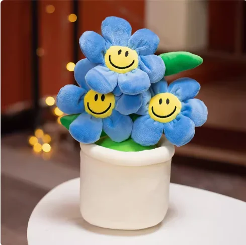 30cm Sunflower Home Furnishings Plush Toy Simulation Small Flower Pot Doll  Fun Educational Pillow Gift Female