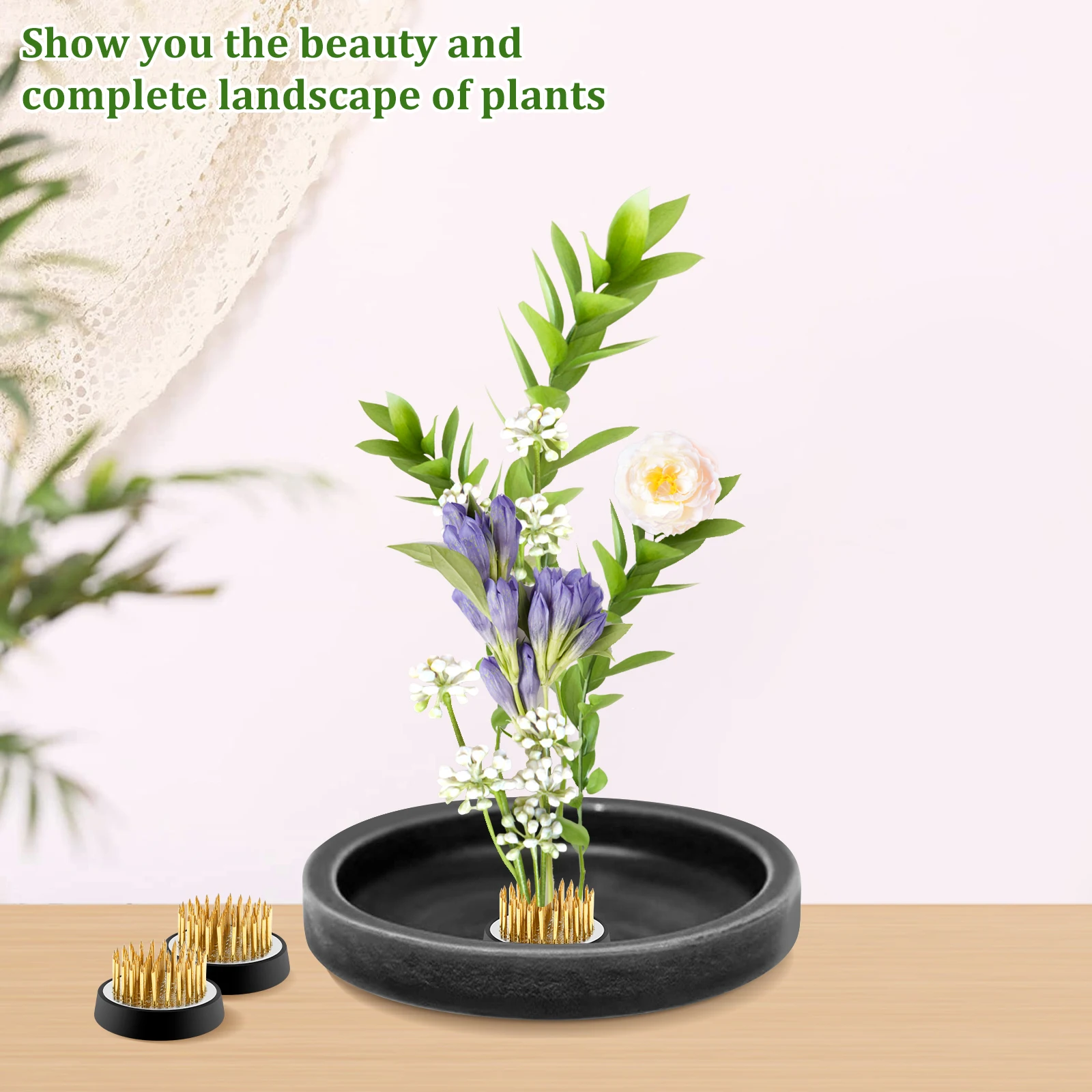 8 قطعة حامل الضفدع زهرة مستدير - مراجعة Ikebana Vase Kenzan وسعره