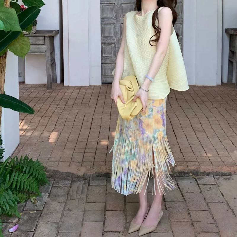 2026 New Spring Wear High-end Elegant Lazy Style High-end Fringed Skirt