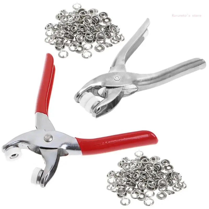 โลหะ Prong แหวนกระดุมสแน๊ปกด Studs Plier 9.5มม.HX6D