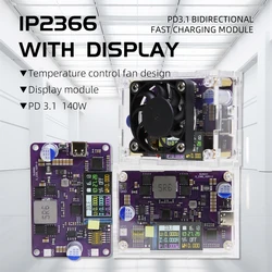 IP2366 PD3.1 140W IPS Color Screen Powerbank DIY Motherboard 2S/3S/4S/5S/6S 21700/18650 Li-battery Two-way Fast Charging Module