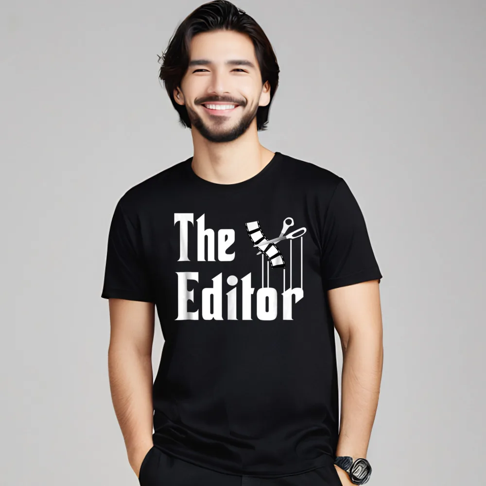 

Editor Shirt Film Editor Funny Tops Tees Hip Hop Round Neck Group Short Sleeve 100% Cotton Men's T-Shirt Crazy Tshirts
