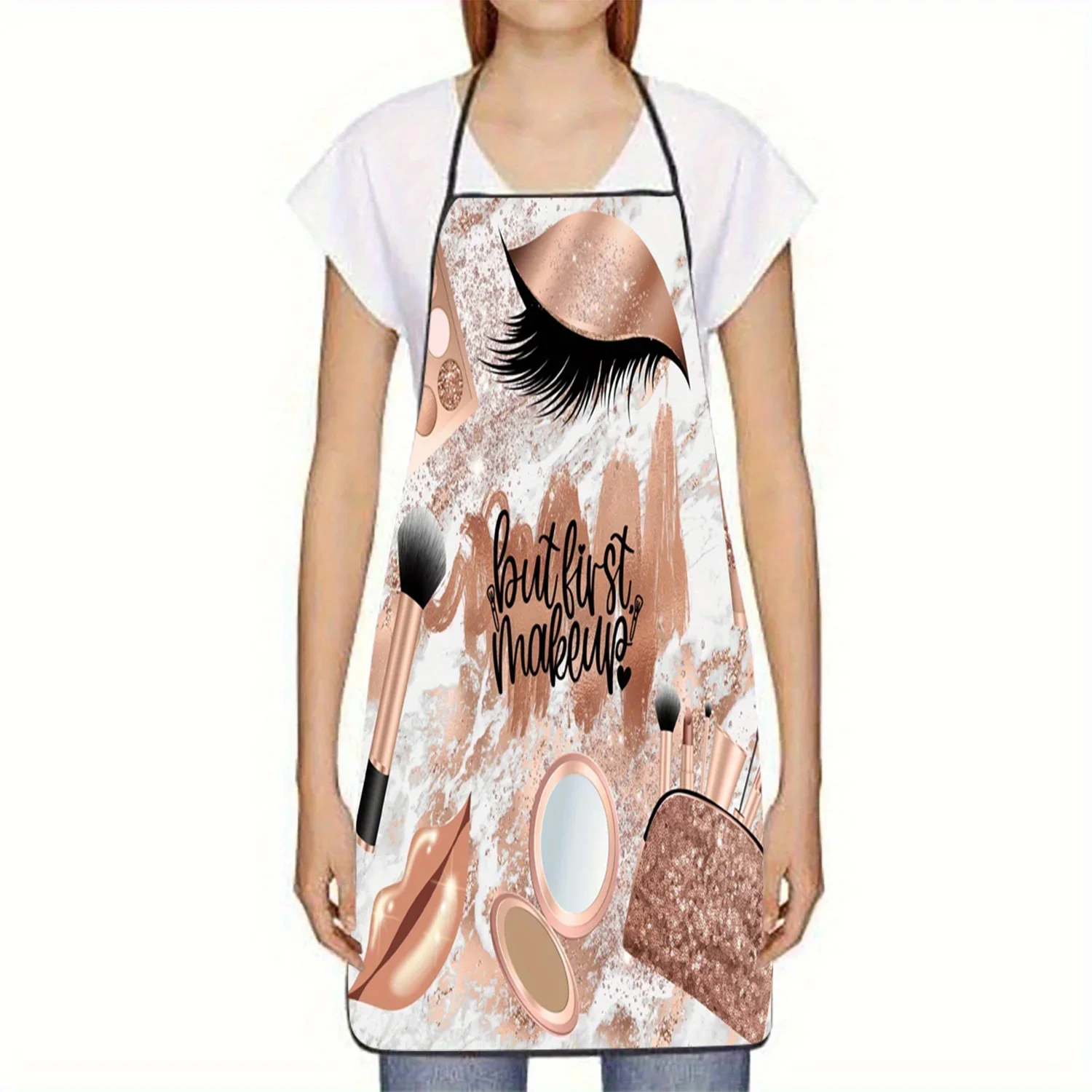 1pc Cosmetics Makeup Tools Illustration Apron - 