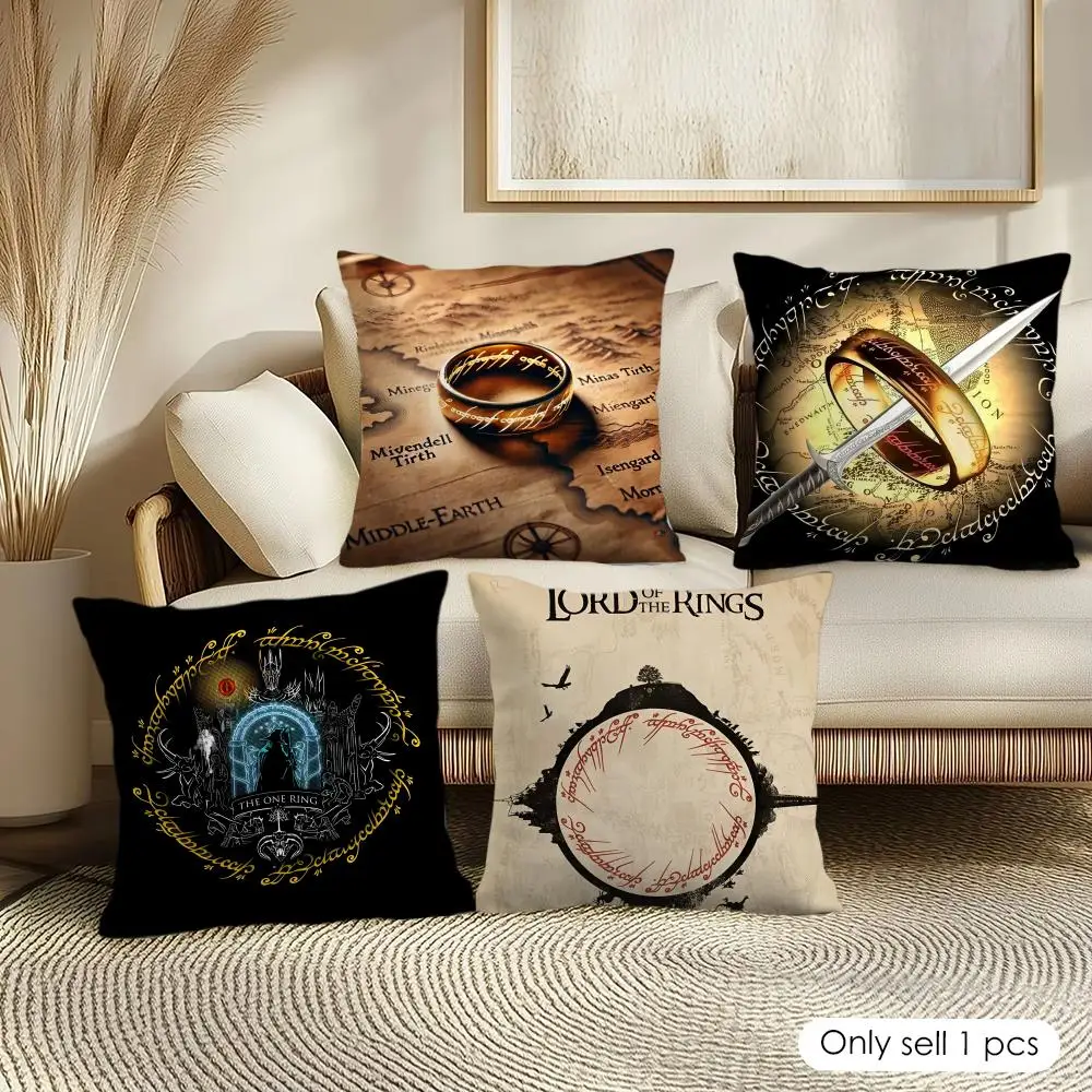 L-Lords Of The R-Rings Kissenbezug, weicher, kurzer Plüsch-Kissenbezug, glatte, gemütliche Textur, ästhetischer Kissenbezug, Heimdekoration