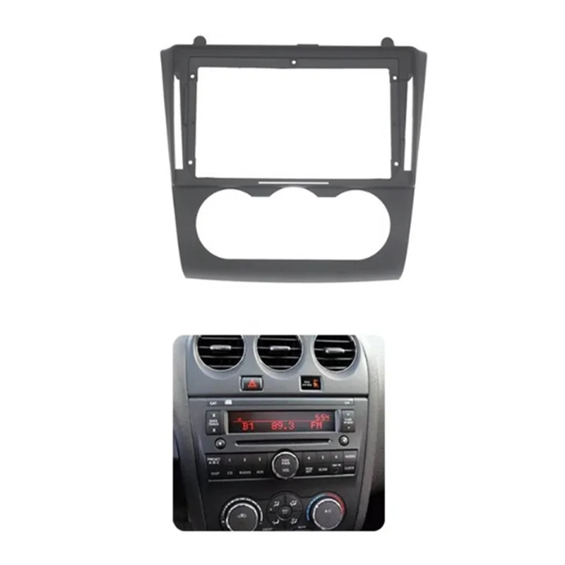 Top Verkoop Auto 9Inch Radio Panel Frame Handleiding Airconditioning Panel Frame AC Passen Knop Panel Voor Nissan Altima 2006-2012