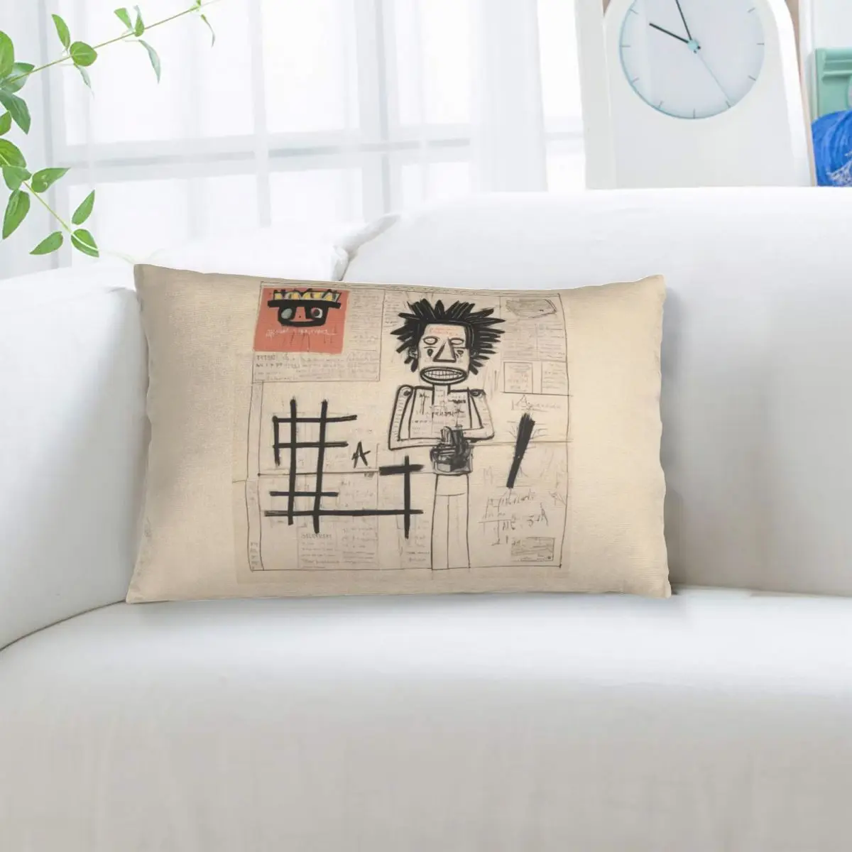 

Декоративная наволочка-подушка прямоугольной формы с принтом газетных иллюстраций для спальни, дома, для комфорта и уюта