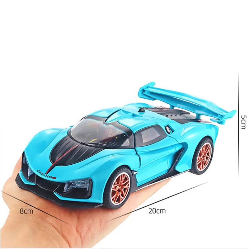 1/24 Alloy DieCast HQ S9 Sports Car Model Toy Car Simulation Sound Light Pull Back Collection Toys Vehicle Gifts