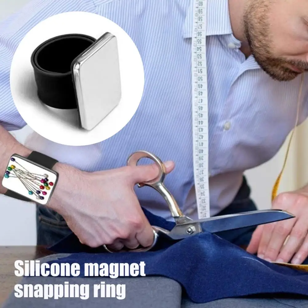Magnetic Sewing Accessory Magnetic Silicone Wristband for Sewing Pins Hair Clips Multi-purpose Holder for Needles Pincushions