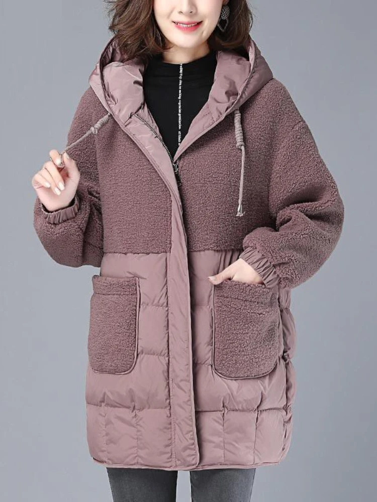 Korean Fashion Women\'s Winter Jackets Parka Hooded Thermal Jacket  2022 Winter New Thick Warm Cotton Coat Winter Female Outwear