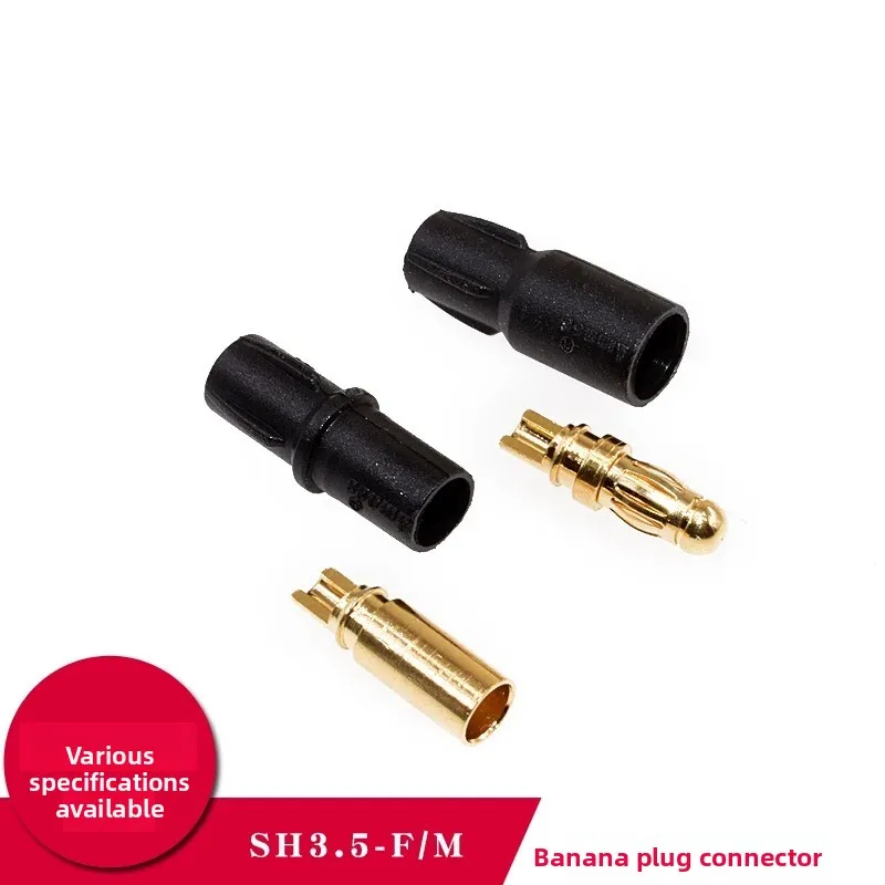 

SH3.5 connector copper gold-plated 3.5mm with sheathed banana plug model aircraft ESC DC motor adjustment plug