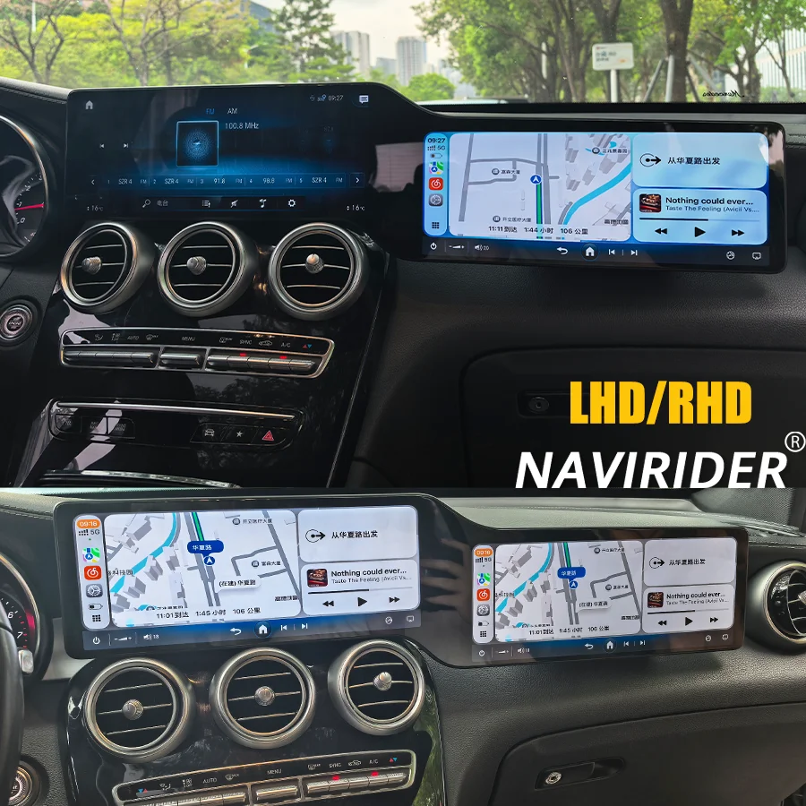 S LHD RHD Dual Screen For Mercedes Benz GLC C Class W205 X253 C180 C200 C300 2015-2022 GPS Navi Android Auto Carplay Head Unit