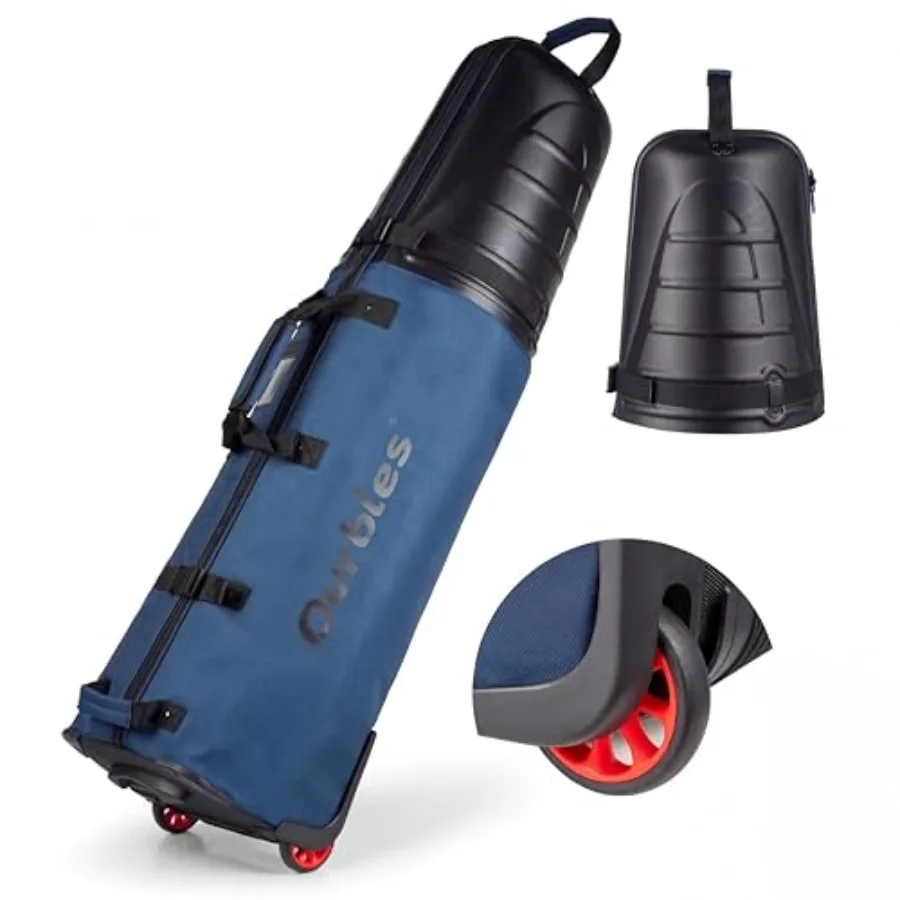 Golf Travel Bag with ABS Hard Shell Top Golf Bag with 1680D Waterproof Fabric, 7mm Padding and Wheels Golfing Accessories Trave