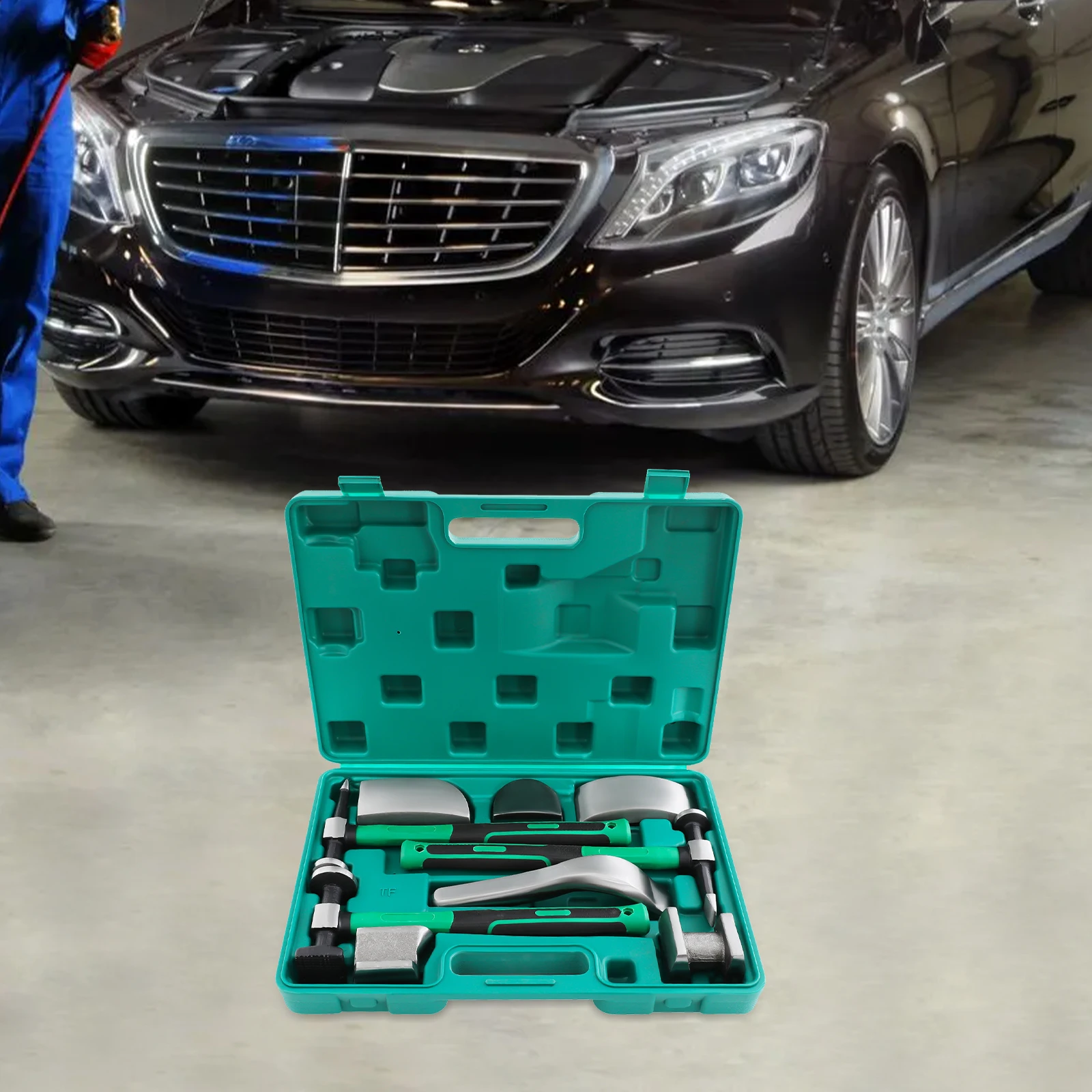 

Набор для ремонта вмятин на автомобиле из 9 предметов, высокопрочный, 45 предметов # Набор стальных молотков и ковшей для удаления вмятин, инструмент для самостоятельного ремонта кузова автомобиля и дверей без покраски