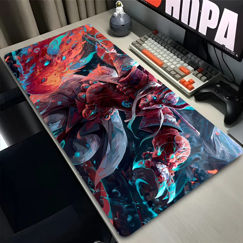 Alas Mouse PC Karet Anti Selip Alas Mouse Laptop Gamer Kabinet Alas Keyboard Samurai Warrior Komputer Kantor Meja Gaming Alas Mouse HD