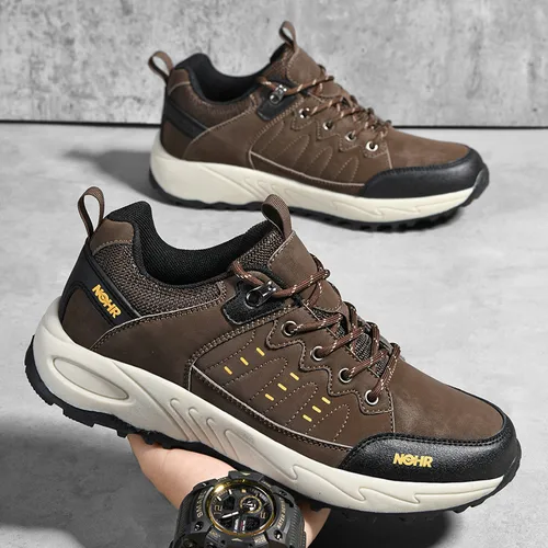 남성용 운동화 등산 신발, 산악 로우탑, 아웃도어 캐주얼 레이스업, 스포티 러닝 슈즈, 가죽, 뉴 패션 2024