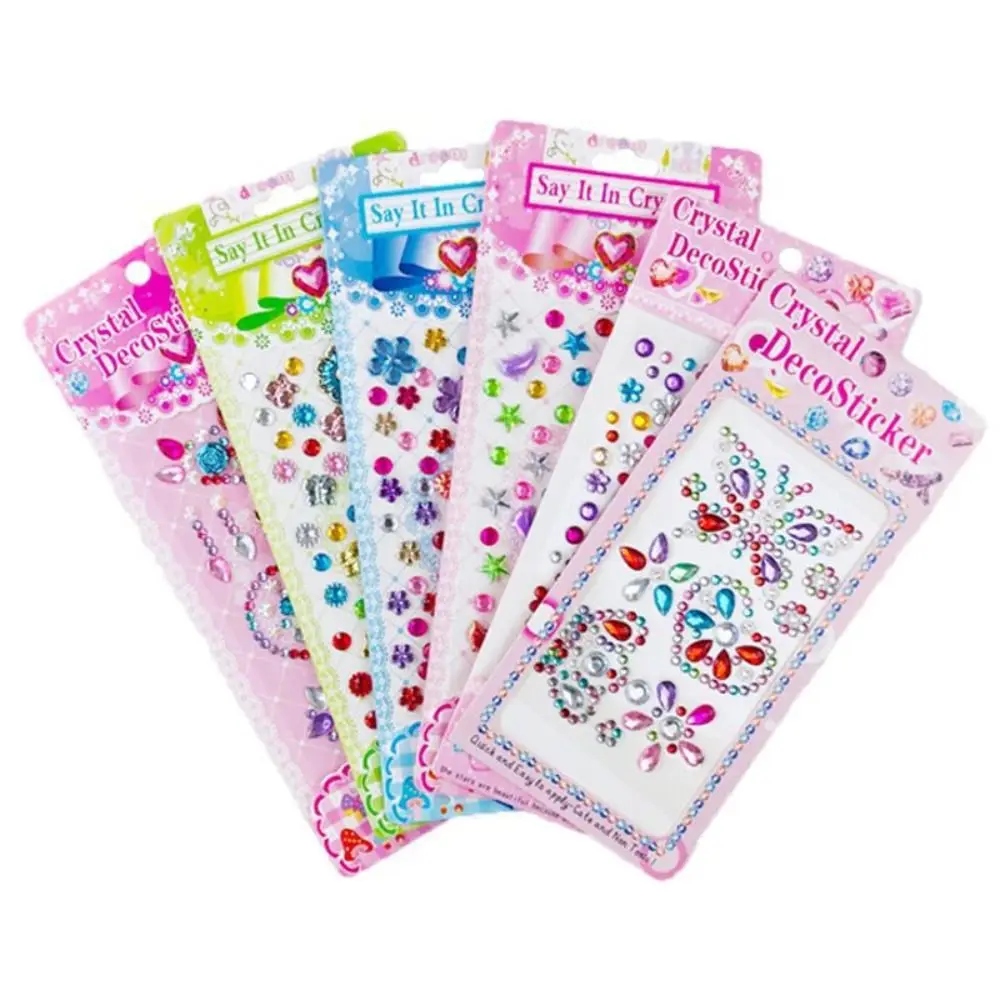 Autocollants de pierres précieuses pour filles, cristal acrylique, diamant, ongles, yeux, visage, cheveux, bricolage, créatif, maternelle, bonus, cadeau, enfants, décorer