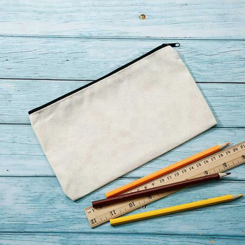 200 шт., холщовая сумка на молнии, пенал, косметичка, пустая сумка, сумка для рукоделия, косметичка, косметичка, школьная сумка для рукоделия