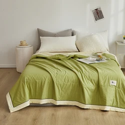 2024 new cotton solid color two-color Cooling summer quilt 150/180/200cm1pc single bed double bed is light and breathable
