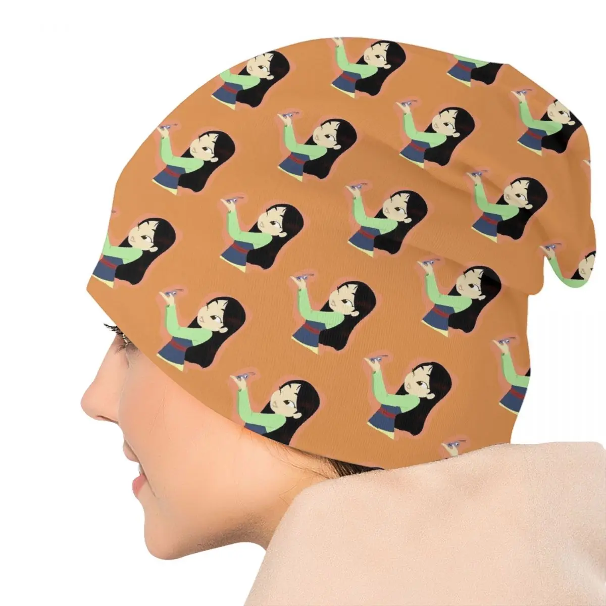 مخصص الأميرة مولان بونيه قبعة قبعات متماسكة الرجال النساء أزياء للجنسين شتاء دافئ Skullies Beanies قبعات
