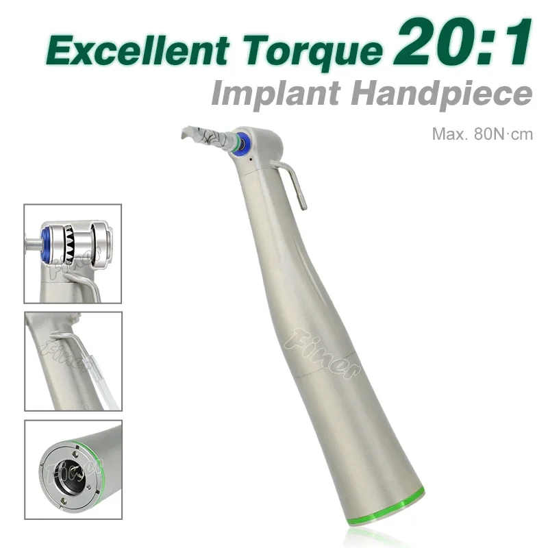 Dental Implant Surgery Contra Angle 20:1 Reduction Against Implant Angle 20/1 for S-MAX Fiber Optic Implant Handpiece Dentistry