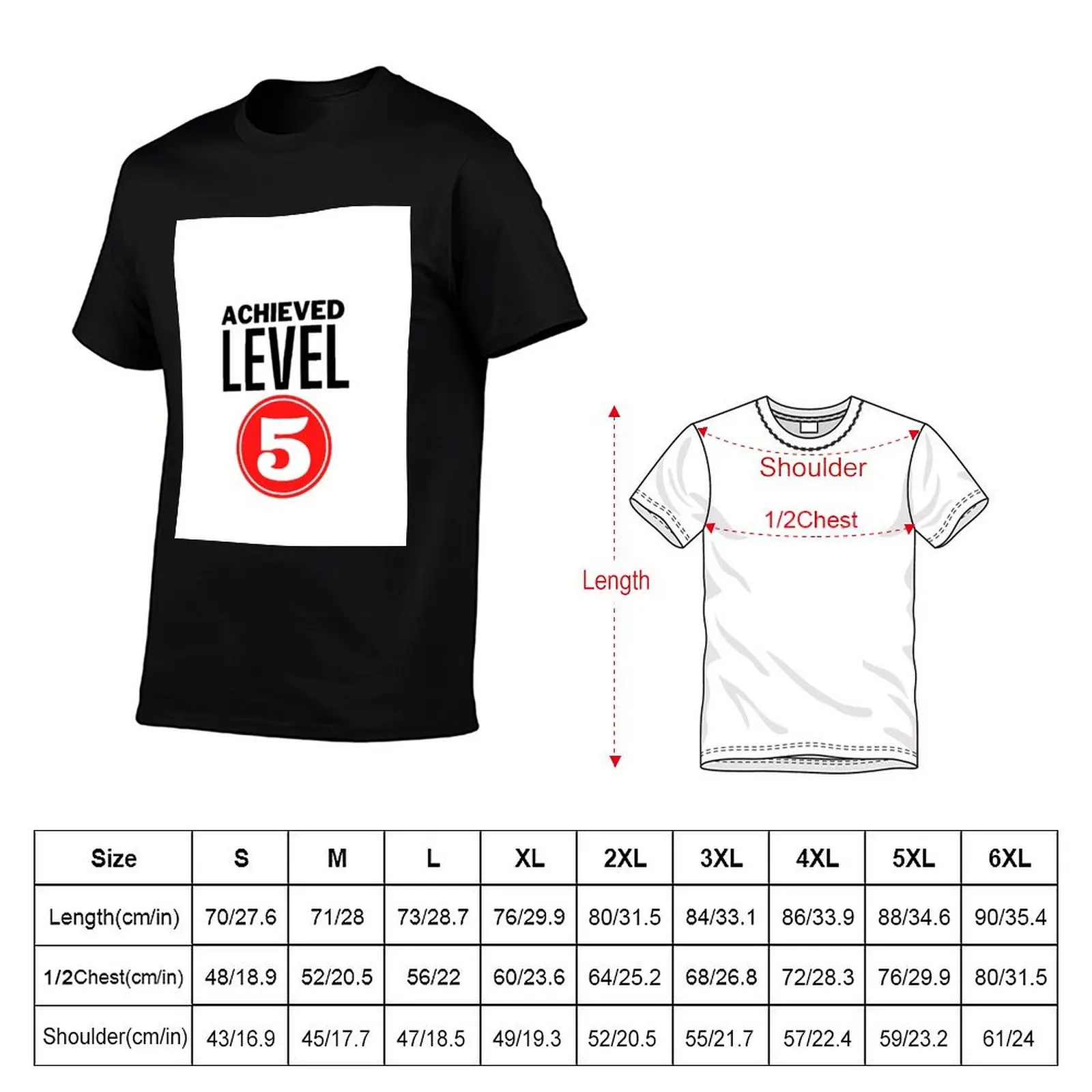 ACHIEVED LEVEL 5. For anyone, gamer or non-gamer reaching their 50th birthday. T-Shirt plain mens funny t shirts