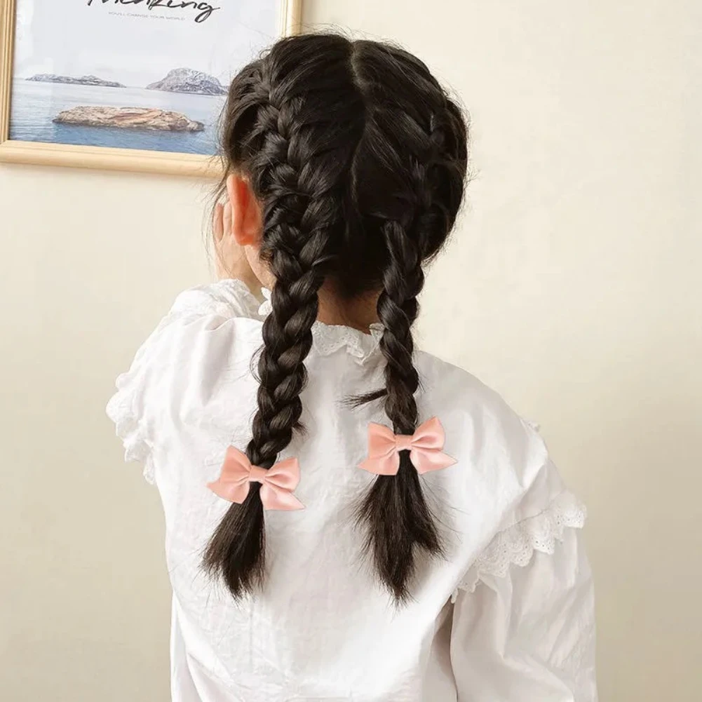 2 buah/Set klip rambut busur bunga elegan klip rambut untuk 0-10Y anak Wanita Set jepit rambut aksesoris rambut gaya Korea aksesoris rambut