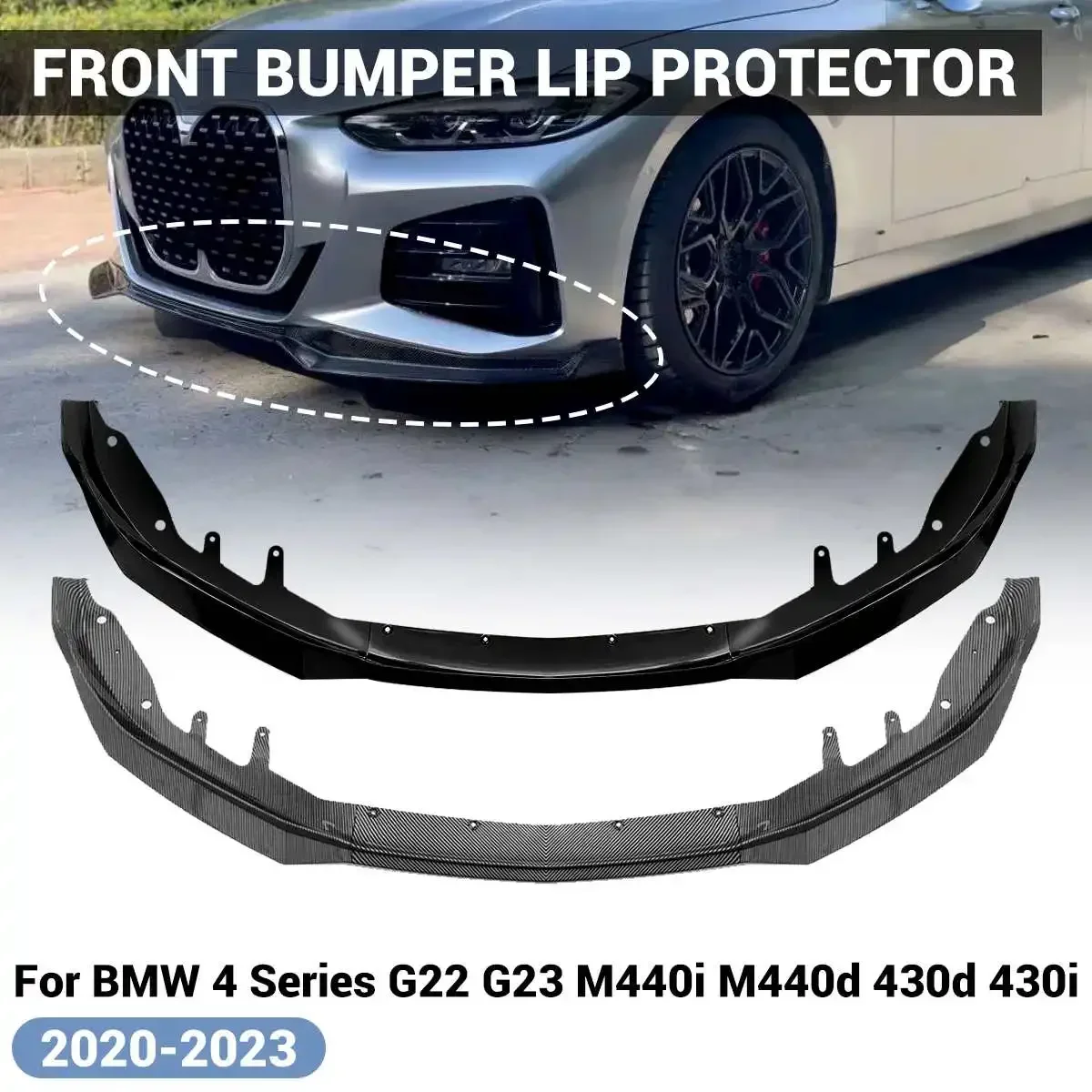 

Front Bumper Splitter Lip Diffuser Spoiler Bumper Deflector Cover Guard Body Kits For BMW 4 Series G22 G23 M440i M440d 2020+