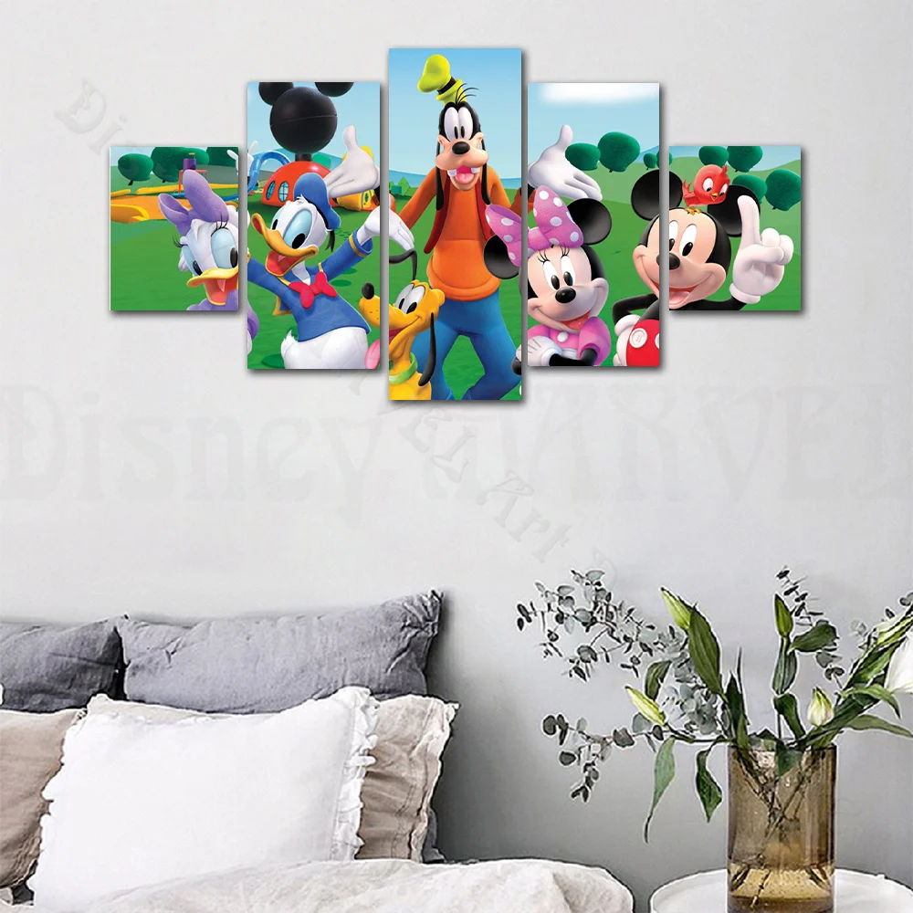 Mickey Mouse & Donald Duck Canvas Painting Wall Art Cartoon Posters Hd Printing Living Room Bedroom Kid''s Bedroom Decoration