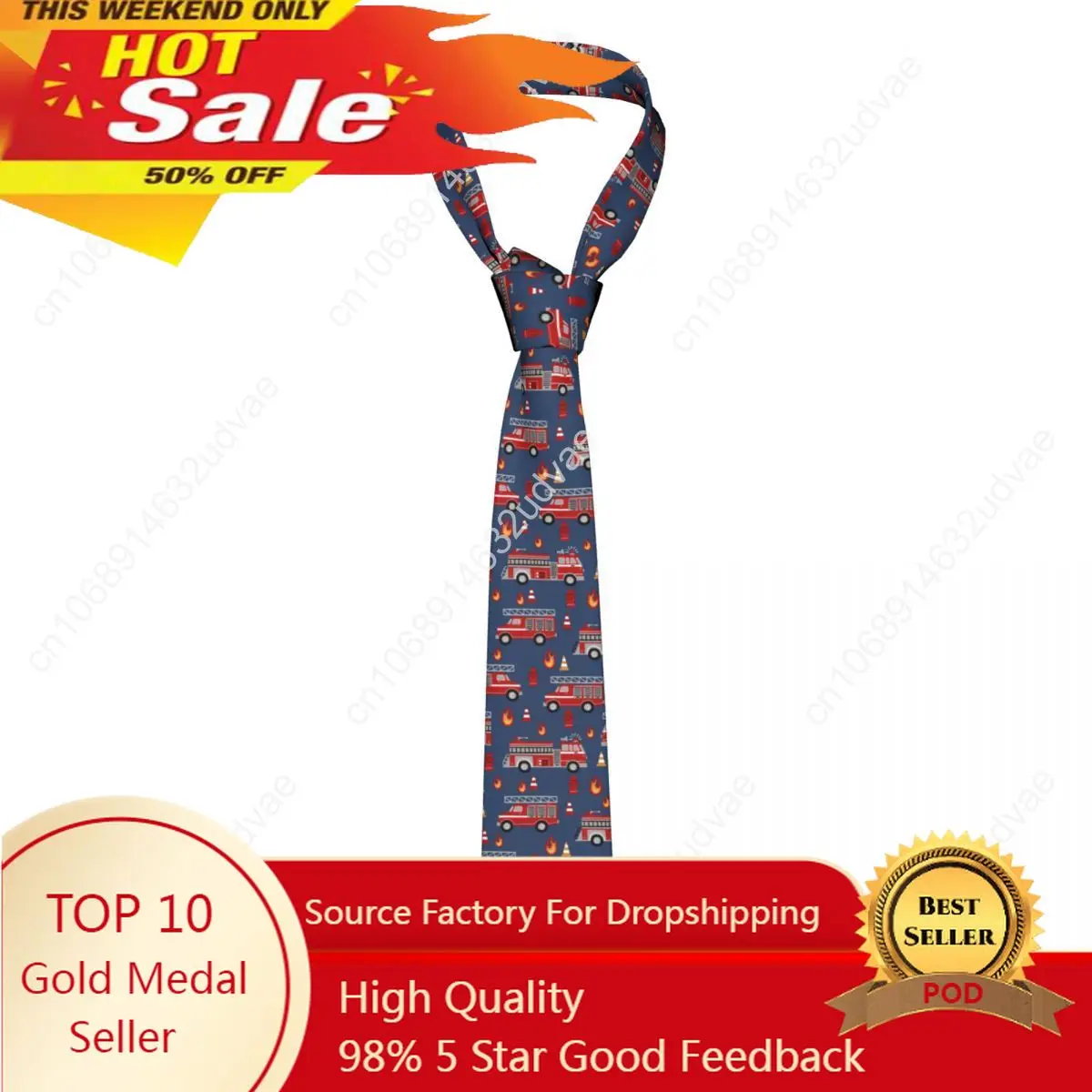 

Mens Tie Classic Skinny Fire Trucks Cartoon Neckties Narrow Collar Slim Casual Tie Accessories Gift