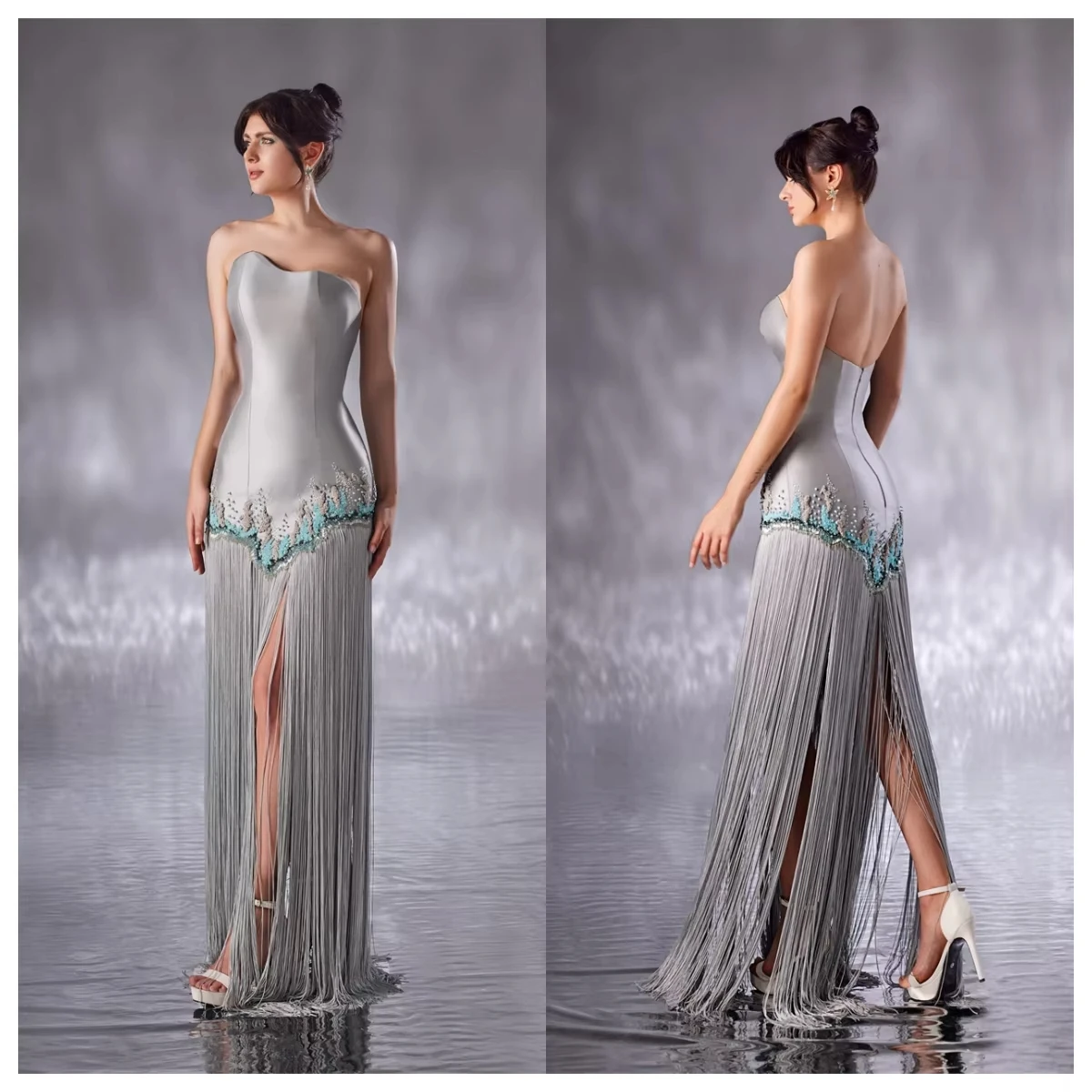 

Роскошное атласное вечернее платье по индивидуальному заказу, темпераментное платье без бретелек без рукавов, платья для выпускного вечера, модные платья для особых случаев