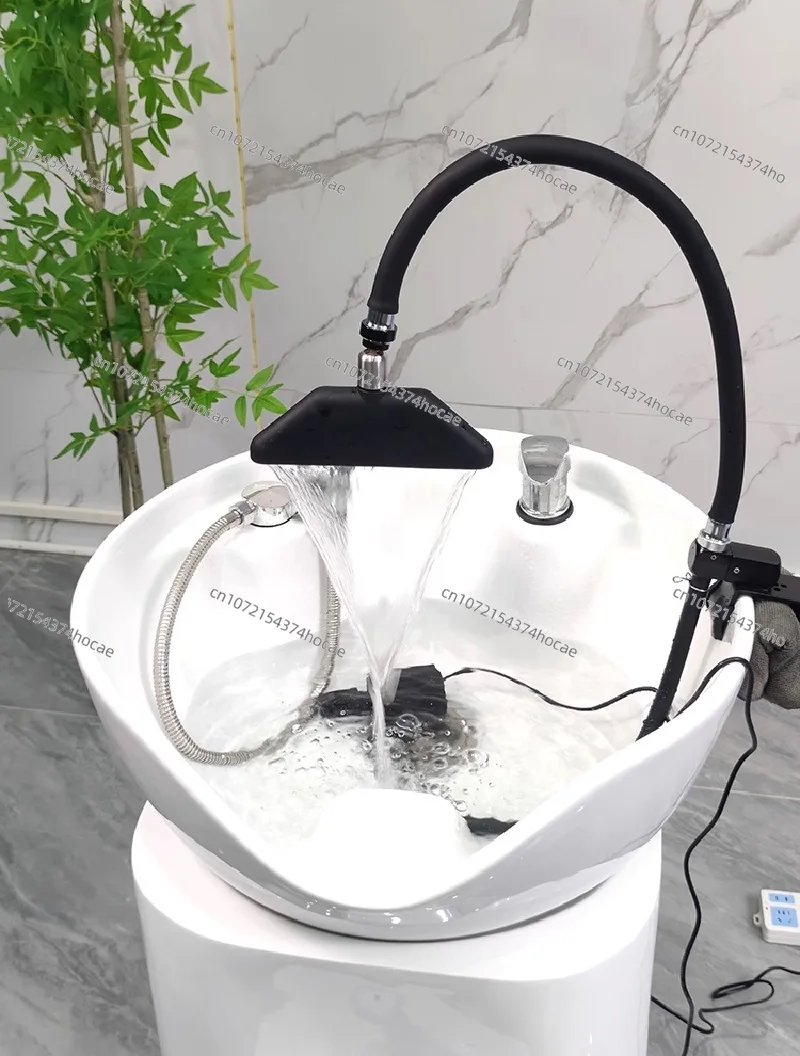 Carbonated Spring Waterfall Circulation Mobile Head Spa Water Faucet, Salon Shampoo Shower Head with Waterfall Feature