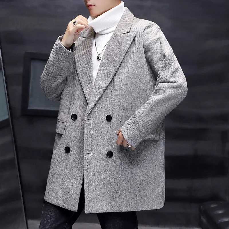 

High Quality Blazer Men's Thickened Knit Sweater Business Casual Simple Elegant Fashion Gentleman Slim Suit Windbreaker Jacket