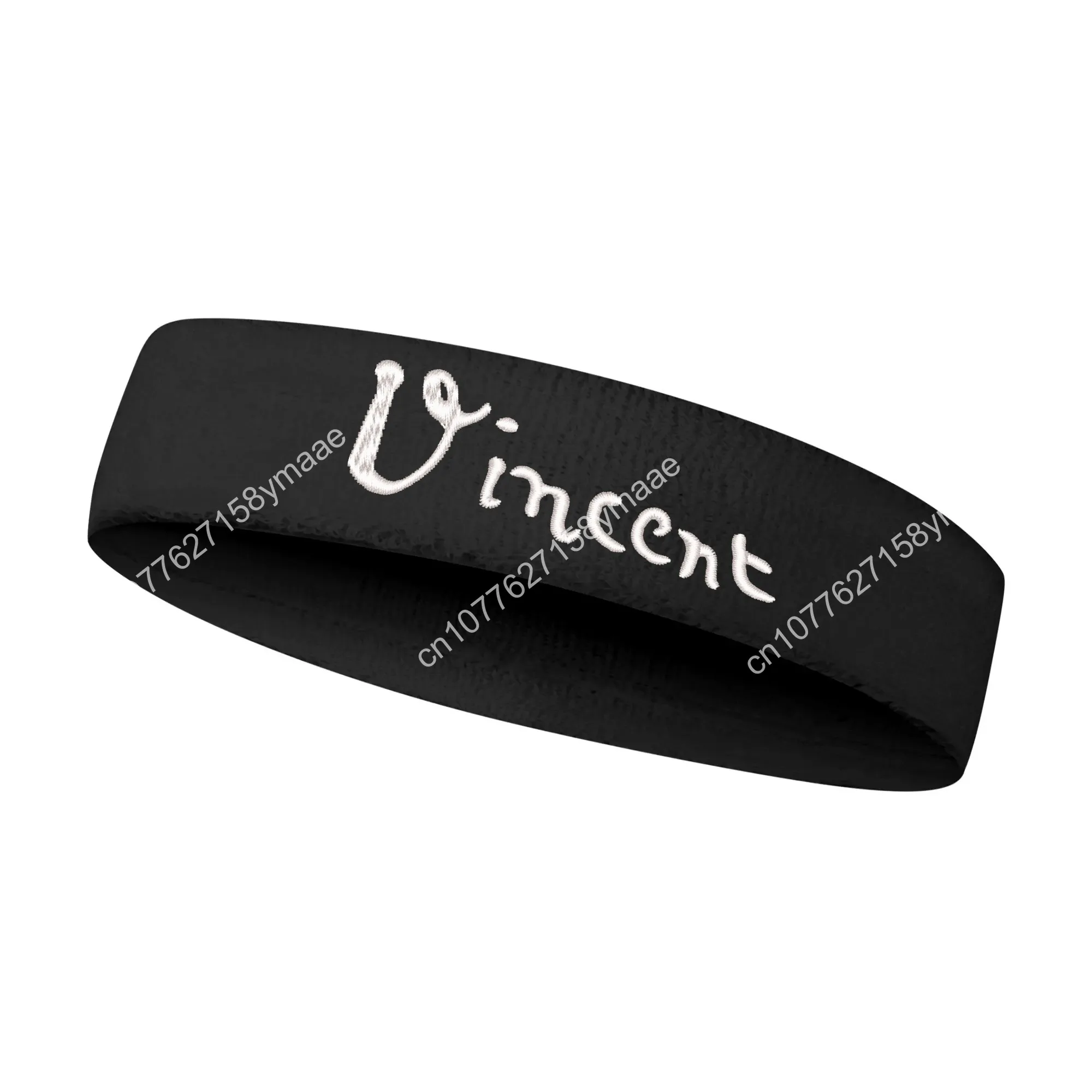 Van Gogh Sign Embroidered Sports Headband Mens Womens Sweatband Bandana Fitness Sweat Absorb Band DIY Name & Team Name & Colors