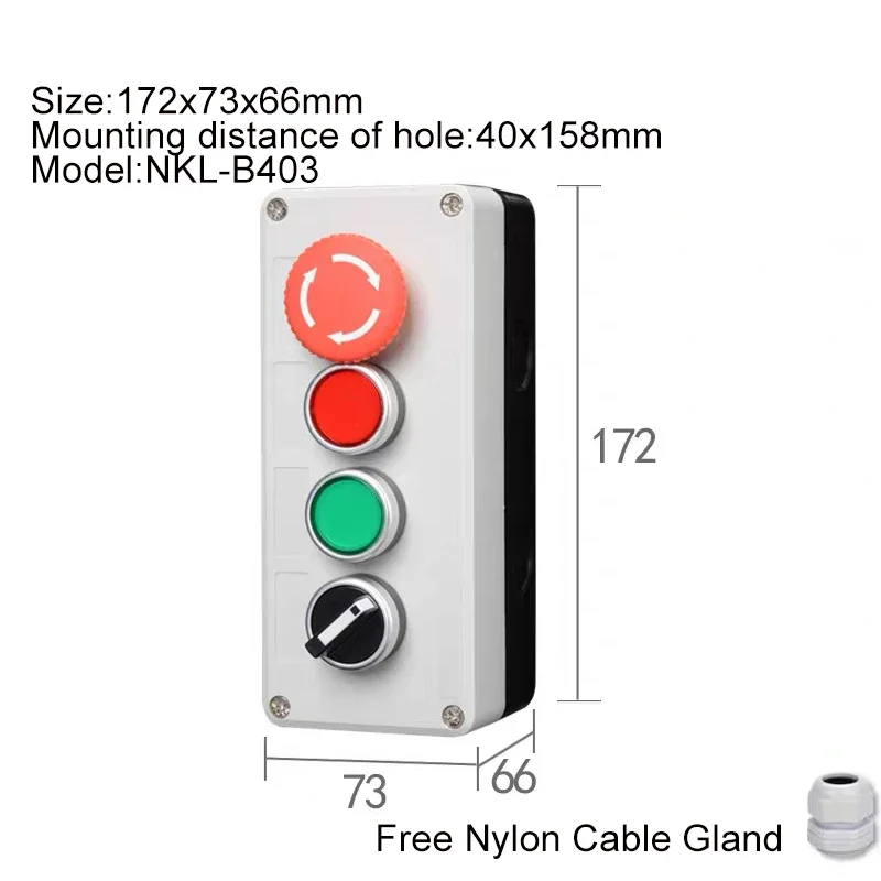 Arrow Sign Indicating Start Stop Self Momentary Waterproof Button Box Switch Emergency Stop Industrial Handheld Control Box