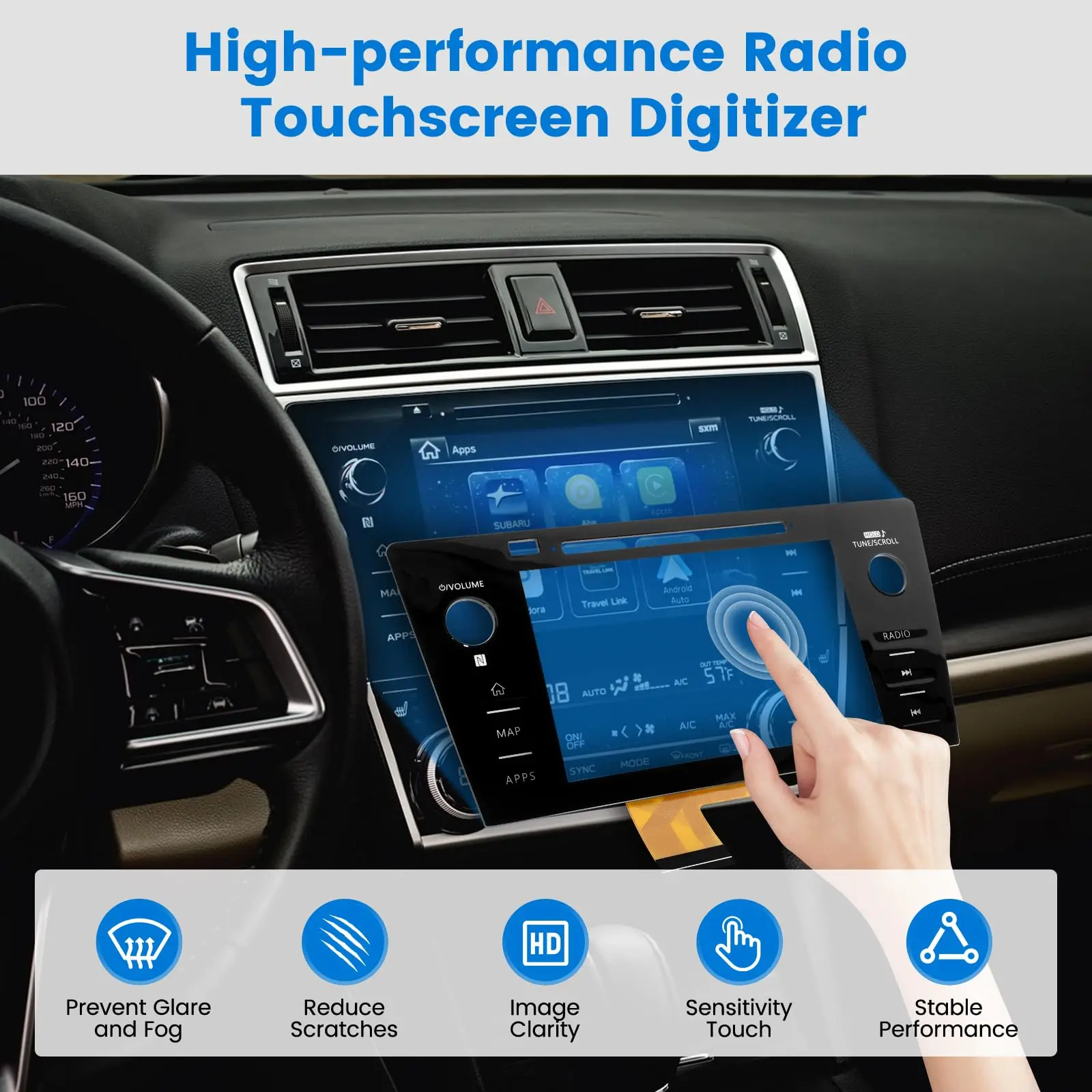 8 Zoll Ersatz-Touchscreen-Digitizer Kompatibel mit Subaru Legacy & Outback 2018 2019 Radio 86471AL65A 86471AL65B 86471AL66A – Detail 6