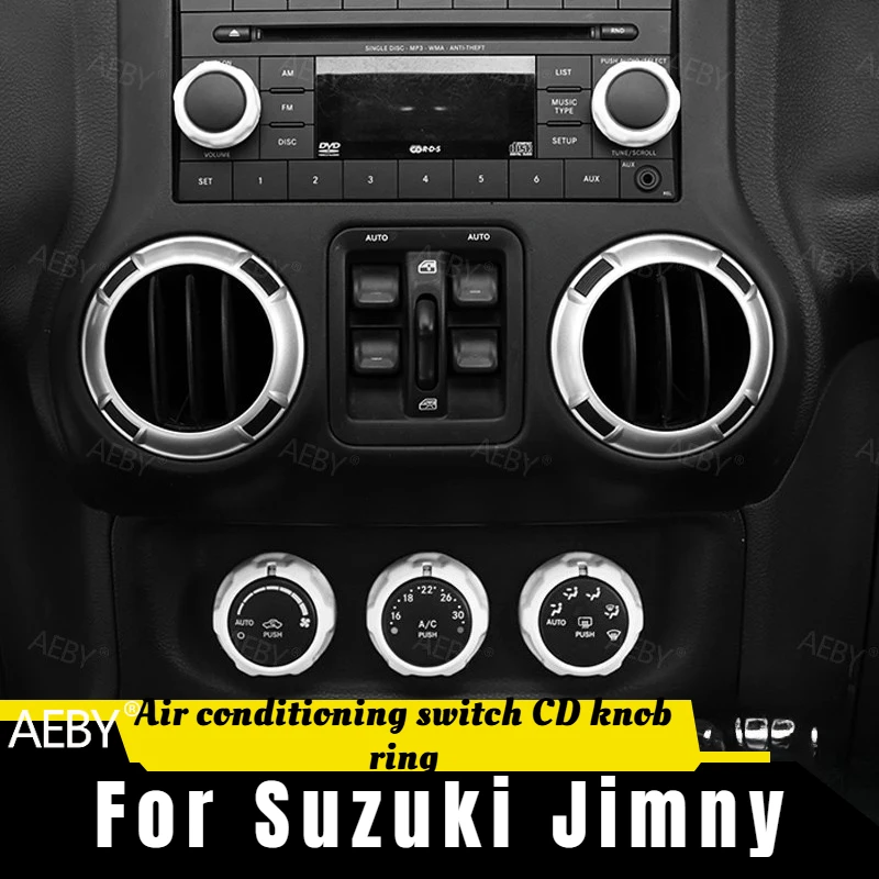 For Jeep Wrangler 2018-2023 Radio knob cover,Anti-scratch,Air conditioning CD switch knob cover decoration,interior accessories