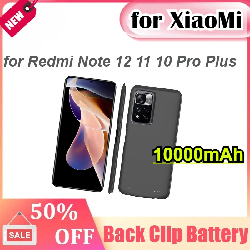 

10000mAh Power Cover for XiaoMi Redmi Note 12 11 Pro Plus External Battery Charger Case for Note 10 Portable Power Bank Case