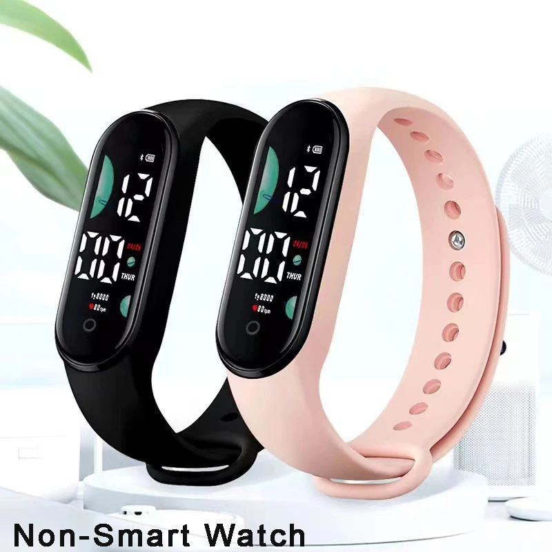 Reloj LED Impermeable para Niños, Reloj de Pulsera con Pantalla LED Táctil, Correa de Silicona, Relojes Electrónicos Deportivos para Hombres y Mujeres, No-smart
