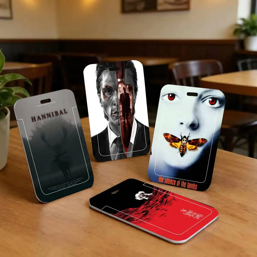 Classic Movie Hannibal ID Card Holder Neck Strap Pendant Door Badge Holder Lanyards Keychain Work Credential Case Gift