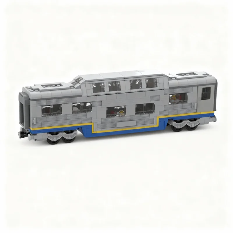 

560pcs MOC Santa Fe Double Decker Canopy Passanger Train Car Model Building Blocks Architecture Toys Christmas Gifts Education