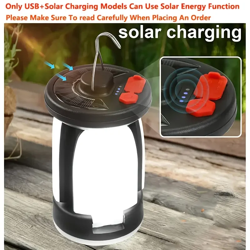 Rechargeable Camping Lantern with Foldable LED Light, 3-Mode Portable Tent Lamp for Outdoor Camping Hiking Fishing Emergency