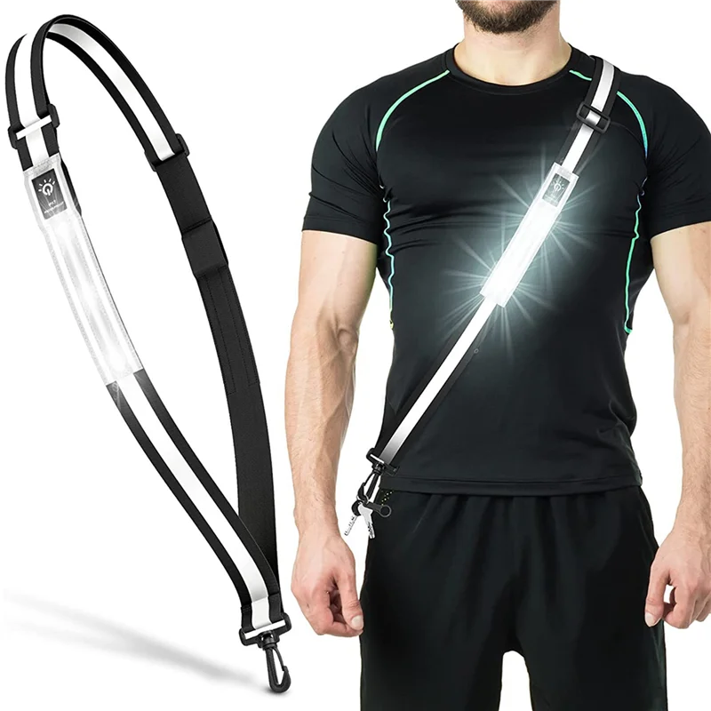 Running Gear At Night - 2X LED-reflecterende riem loopuitrusting, veiligheidslicht voor