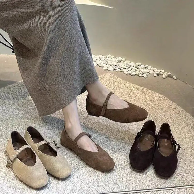 2025 Autumn Fashion Flat Ballet Shoes Women Shallow Ballet Leather Round Toe Female Ballerina Soft Moccasin Mary Janes Shoes image 6